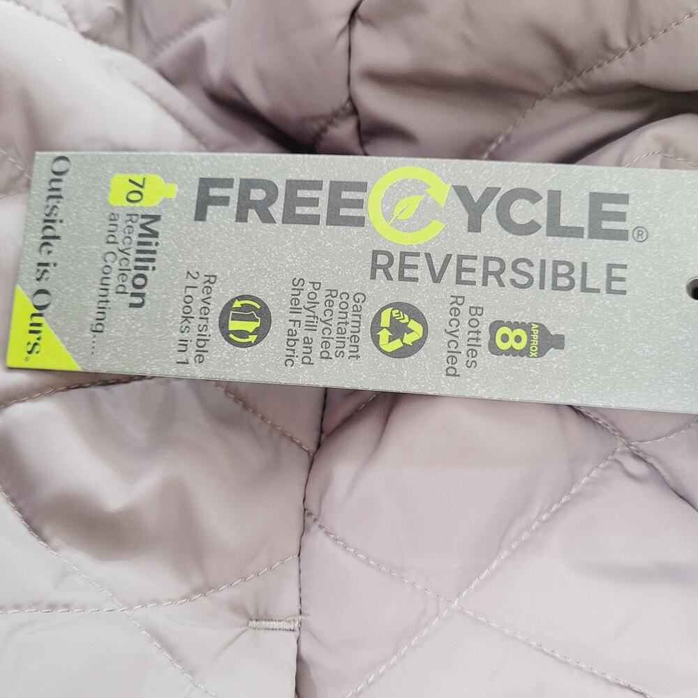 NWT Free Country Taupe Quilted Faux Fur Reversible Zip Puffer Vest Size L - Picture 11 of 13